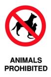 Animals Prohibited